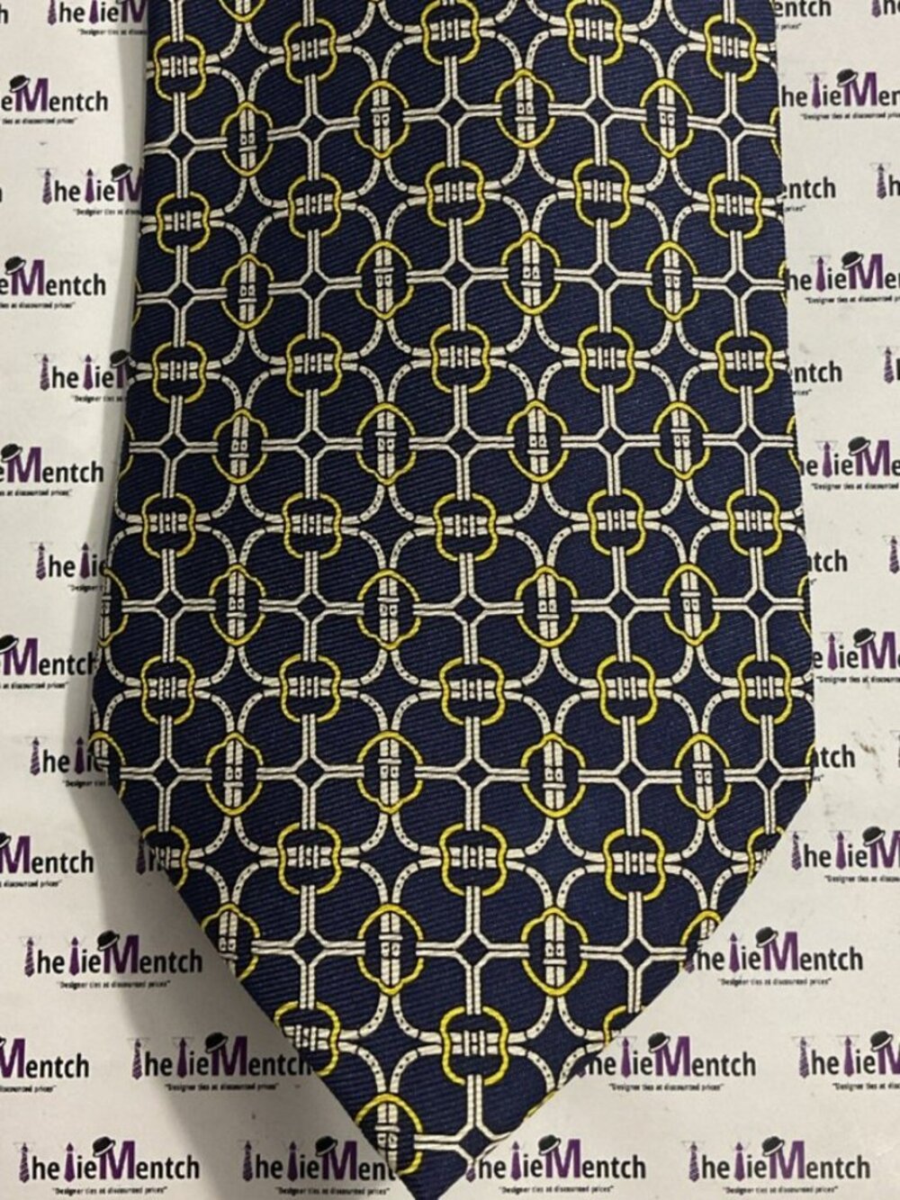 J. McLAUGHLIN Navy With Interlocking Links Tie